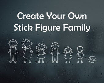 Create Your Own Stick Figure Family vinyl Decal/Sticker