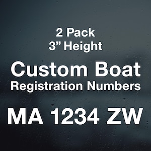 Set of 2 Boat Numbers, Watercraft Registration Numbers, Boat Jet Ski decals, custom number decal number custom boat decals