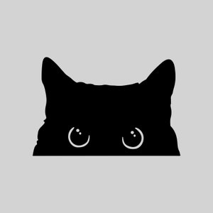 Peeking Cat Vinyl Decal, Bumper sticker, Car decal, Window decal, Laptop, phone decal, Many colors and sizes available