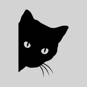 Peeking Cat Vinyl Decal, Bumper sticker, Car decal, Window decal, Laptop, phone decal, Many colors and sizes available