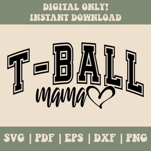 T-Ball Mama SVG PNG, Varsity Svg Png, T-Ball Mom Svg Png, Sports Mom Svg Png, Tee Ball Svg Png, arquivos de artesanato digital para Cricut/Silhouette