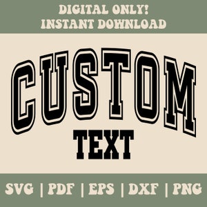 Benutzerdefinierte Varsity SVG PNG, benutzerdefinierte College Schriftart SVG Png, benutzerdefinierte Jersey Schriftart SVG Png, personalisierte Varsity SVG Png, benutzerdefinierte Sport Schriftart svg Png