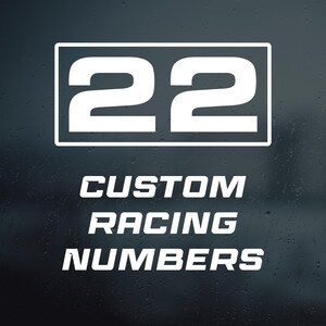 Custom Racing Number Plate Vinyl Decal, Custom racing numbers for the track or autocross, Set of 2