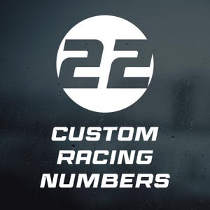 Custom Racing Number Plate Vinyl Decal, Custom racing numbers for the track or autocross, Set of 2