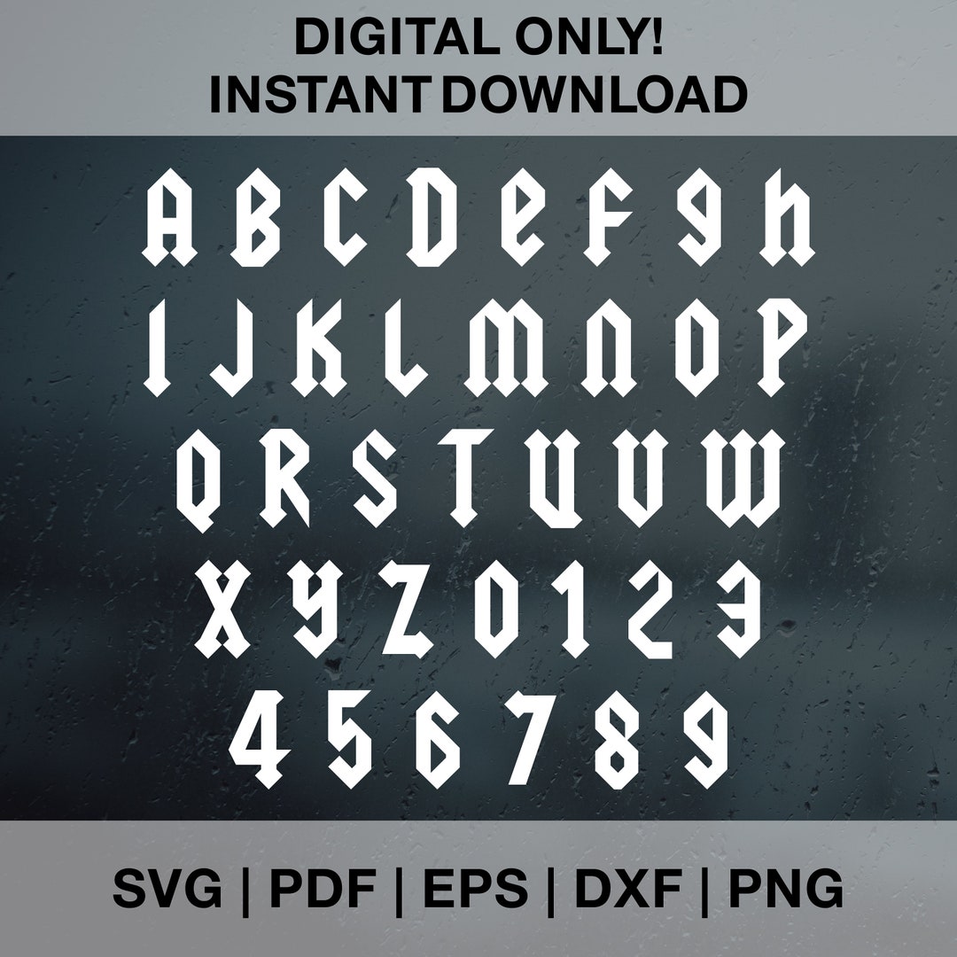 Acdc Alphabet SVG PNG PDF Dxf Eps Cut Files for Cricut, Silhouette ...