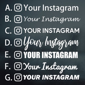 Instagram Car Decal, Instagram Decal, Window Decal, Personalized, Custom Stickers, Name Decal, Instagram Business