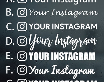 Instagram Car Decal, Instagram Decal, Window Decal, Personalized, Custom Stickers, Name Decal, Instagram Business