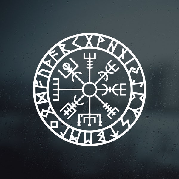 Viking Compass Vinyl Decal Sticker | Vegvisir Sticker Decal | Wayfinder Viking Compass Vegvisir Sticker