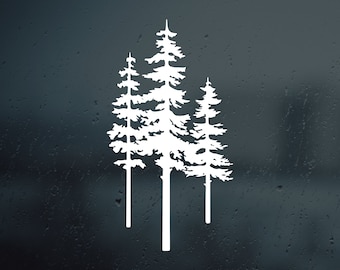 Pine Trees Car Vinyl Decal | Adventure Sticker | Group of Three Trees Vinyl Decal | Pine Tree Decal | Evergreen Tree Decal | RV Tree Decal