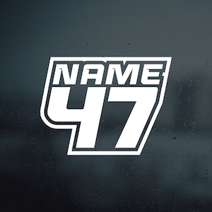 Custom Racing Name and Number Vinyl Decal | Custom Dirt bike Mx Motorcycle Supercross Racing Track Dirtbike Kart MX ATV BMX Sticker