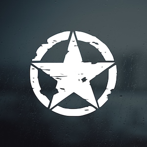 Distressed Star Vinyl Decal Sticker - Army Military Star Decal