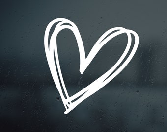 Heart Vinyl Decal, Scribble Heart, Hand Drawn Heart, Simple Heart, Heart Sticker, Heart Laptop Decal, Cute Heart, Love