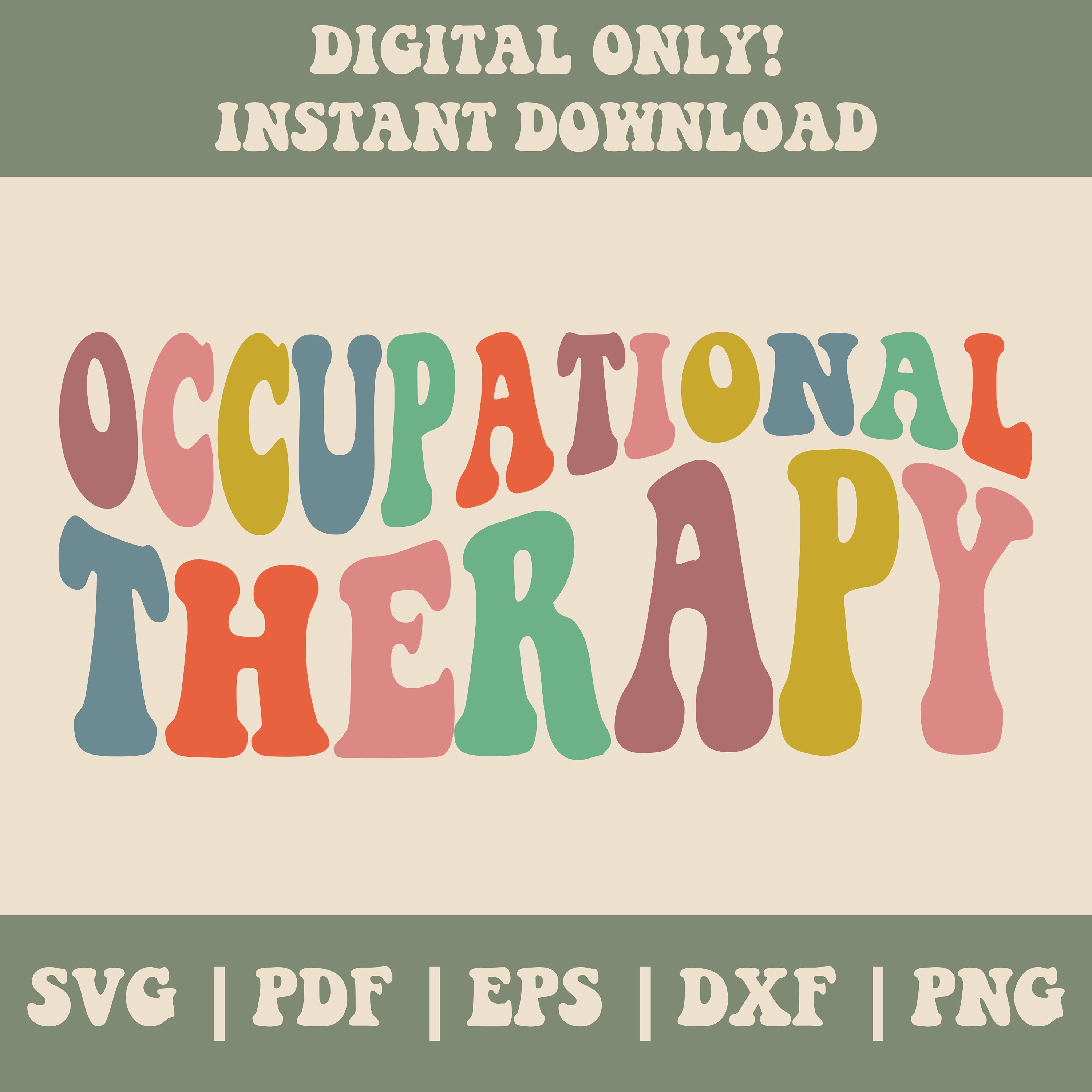 Occupational Lettering Occupational Therapy Svg, Occupational Therapist Svg, OT Svg, Therapist ...