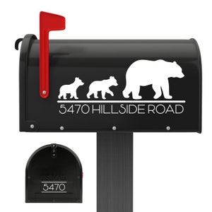 Custom Bear Mailbox Decal | Address for Mailbox | Street Address Mailbox | Personalized Mailbox | Honeybee