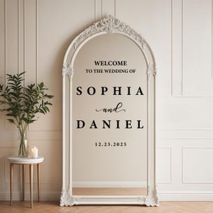 Welcome Wedding Sign, Customizable Names For Mirror, Acrylic, Cardboard, Wedding Mirror Decal, To the Wedding of Reception Ceremony