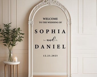 Welkomstbord, aanpasbare namen voor spiegel, acryl, karton, spiegelsticker bruiloft, voor bruiloft of receptieceremonie