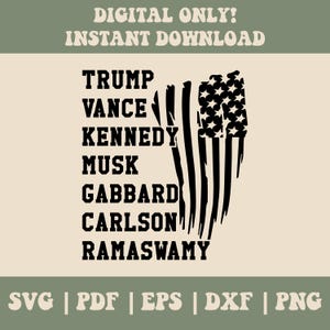 Trump Vance Kennedy Musk 2024 PNG, Donald J.D. Vance Elon RFK Jr Elección presidencial Svg, Manifestación política MAGA, Hagamos que Estados Unidos vuelva a ser saludable