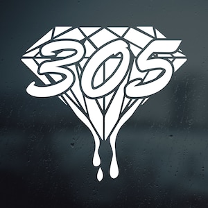 Dripping Diamond Area Code Vinyl Decal Sticker, Car and Truck vinyl decal