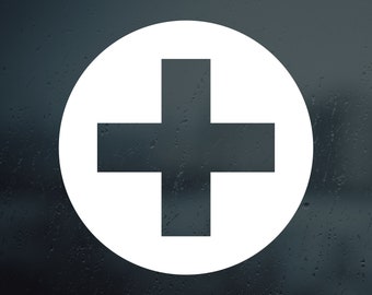 Emergency First AID KIT Sticker Vinyl Decal Health Safety Red 1st Cross Sign S 951612