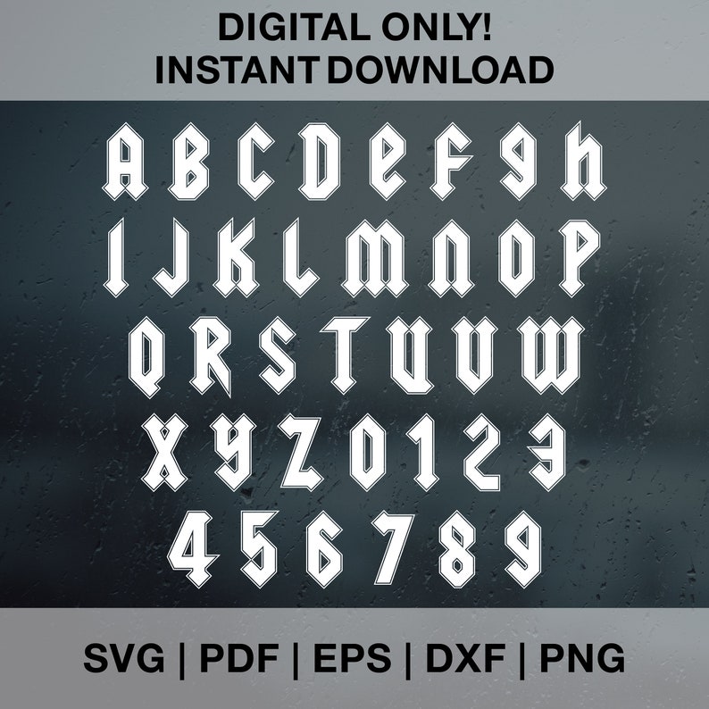Acdc Alphabet SVG PNG PDF Dxf Eps Cut Files for Cricut - Etsy