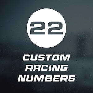 Custom Racing Number Plate Vinyl Decal, Custom racing numbers for the track or autocross, Set of 2