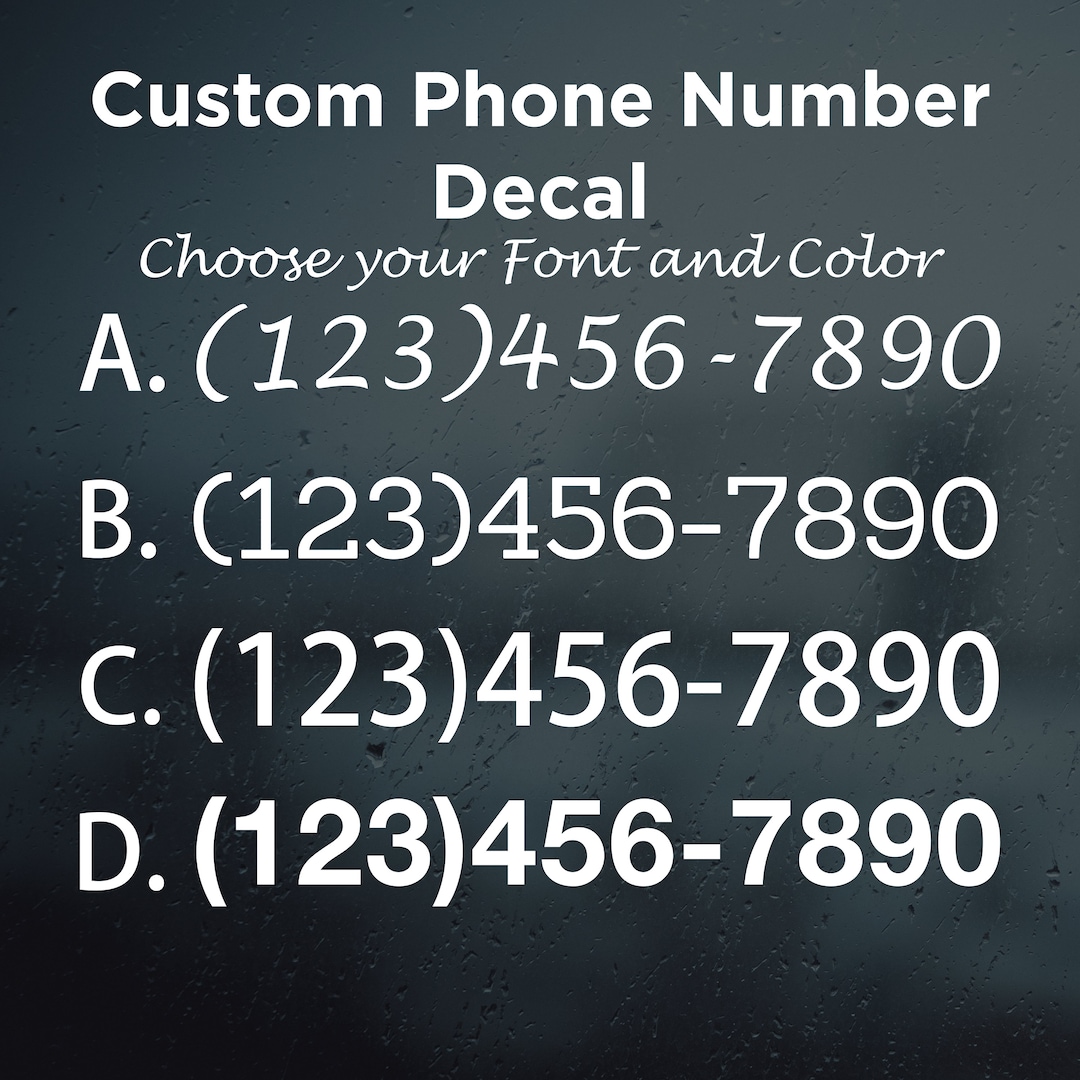 Custom Phone Number Vinyl Decal Sticker, Storefront Business Window