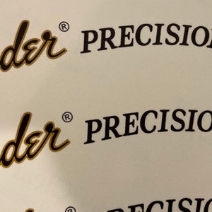 70s Fender Precision Bass Waterslide Headstock Decal (3 Count)