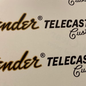Fender Telecaster Custom Waterslide Headstock Decal (3 Count)