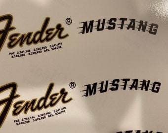 Fender Mustang Waterslide Headstock Decal (3 Count)