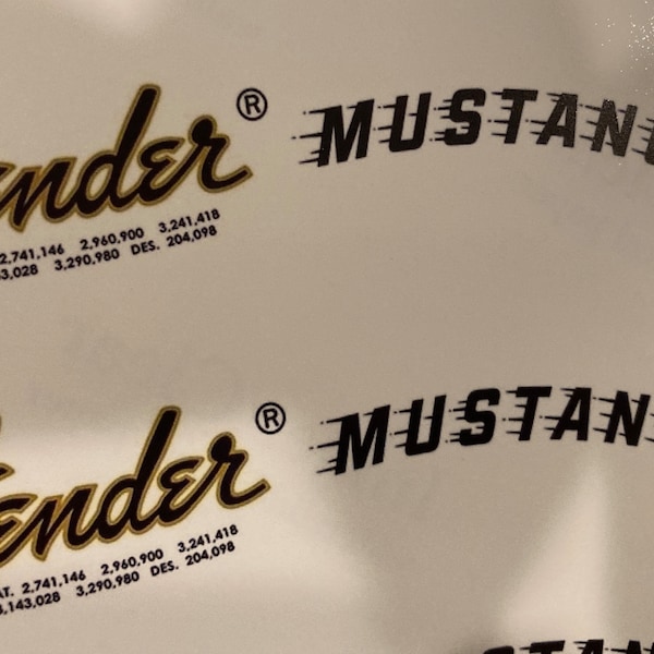 Fender Mustang Headstock Decal Etsy