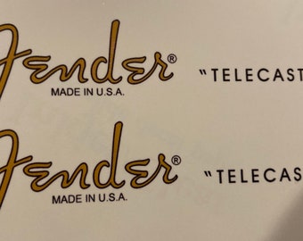 Fender Telecaster USA Gold Waterslide Headstock Decal (3 Count)