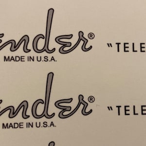 Fender Telecaster USA Silver Waterslide Headstock Decal (3 Count)