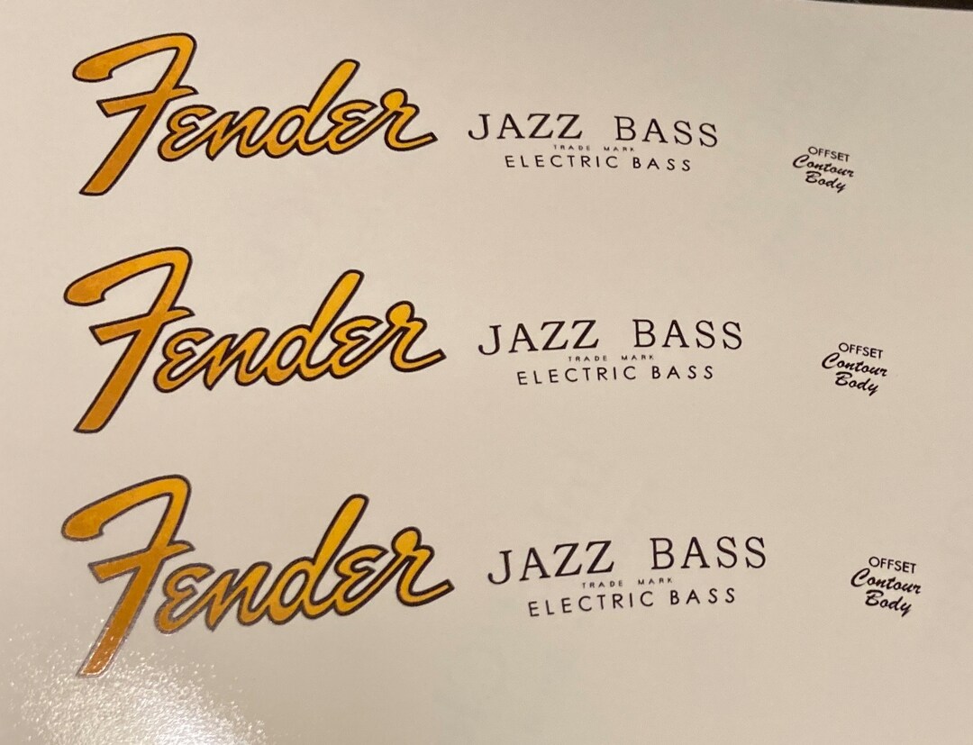 60s Fender Jazz Bass Waterslide Headstock Decal (3 Count) - Etsy