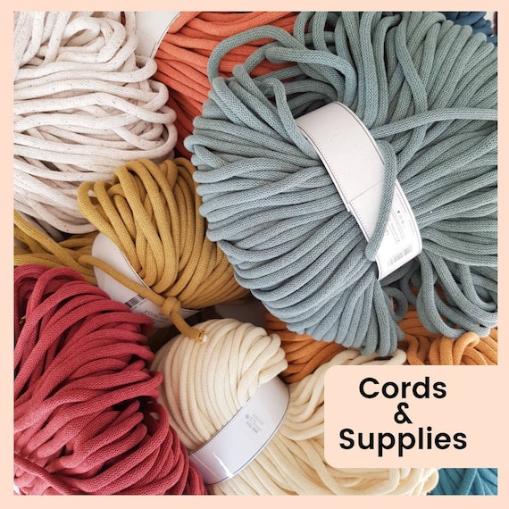 Macrame Craft Supplies, Basket Weaving, Crafts and Jewellery Making, Recycled Cotton Cord for Rope Necklace, Easy Crafts