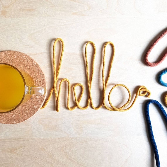 Personalised Hello Wire Word, Wall Hanging, Decorative Wall Art