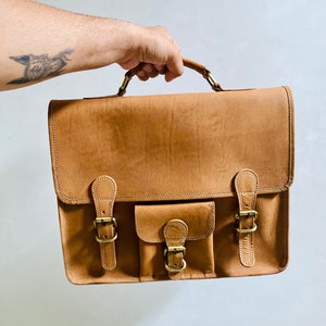 Handmade Leather Crossbody Sling Bag, Men&#39;s Brown Leather Shoulder Bag, Vintage Style Travel Satchel, Gift for Him, Messenger Bag