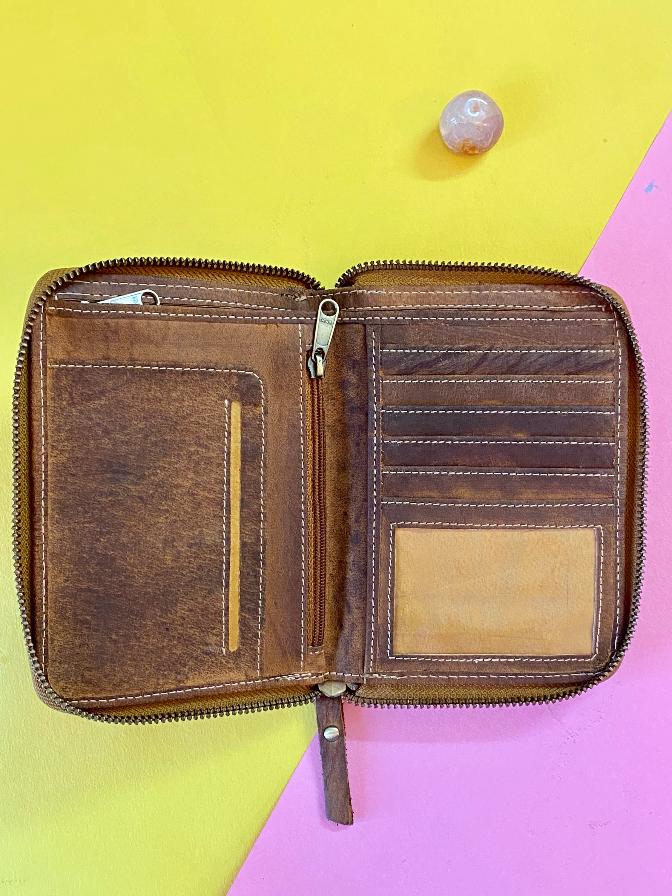 Full Grain Leather Passport Case Zipper Passport Holder Brown Etsy UK