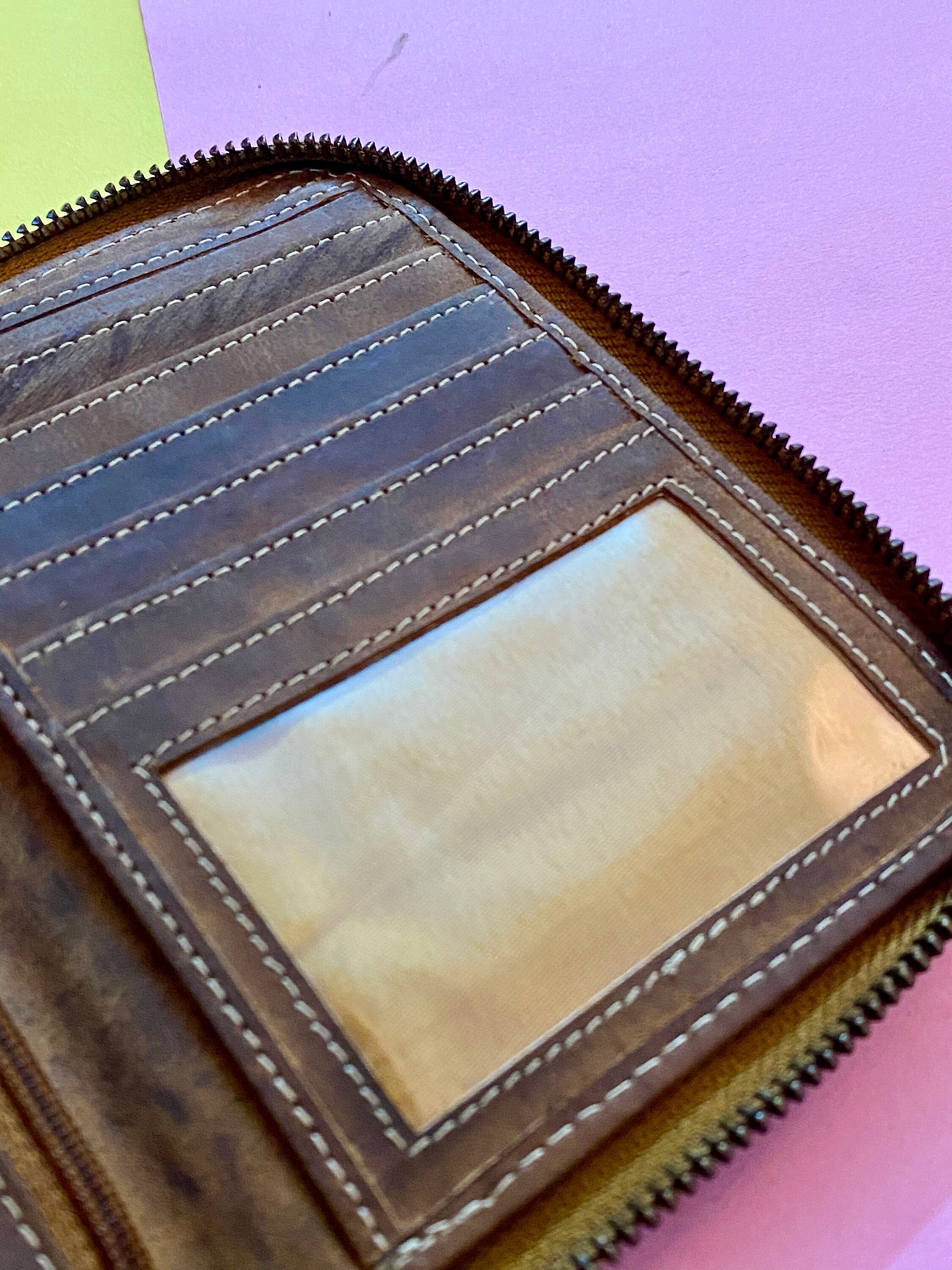 Full Grain Leather Passport Case Zipper Passport Holder Brown Etsy UK