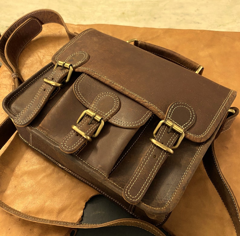 Mens Brown Leather Saddle Bag/ Crossbody Messenger Bag for Etsy Canada