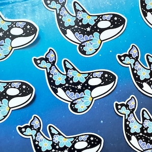 3"x3" Vinyl Sticker Vergissmeinnicht Orca