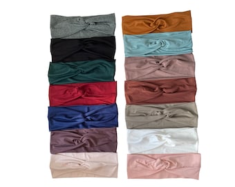 Bandeau DBP torsadé imitation noeud, bandeau turban en tricot pour adulte disponible en couleurs assorties - Bandeau -4 tailles disponibles