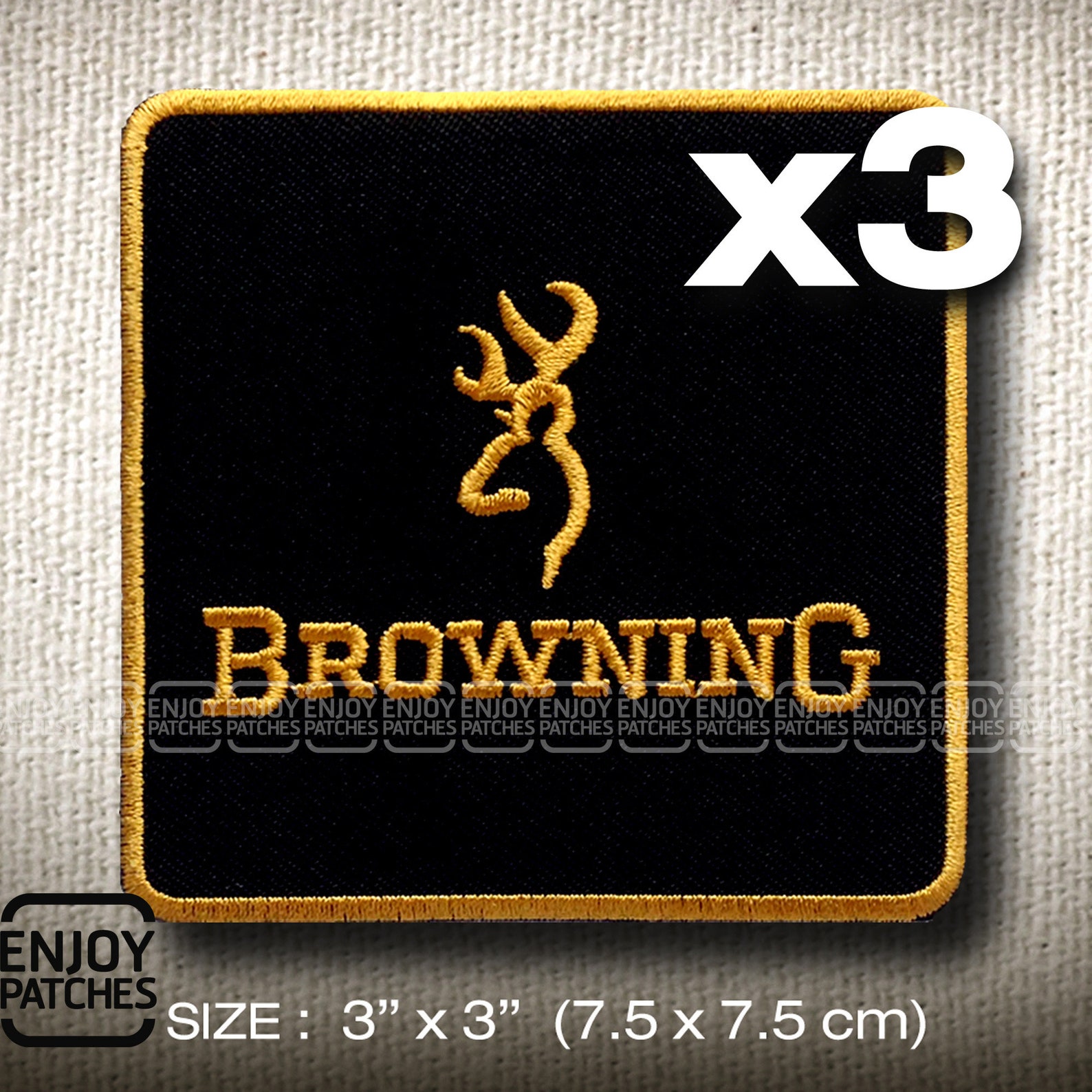 X3 Browning Patch Iron on DIY Clothing Outfit Cap Jacket Etsy
