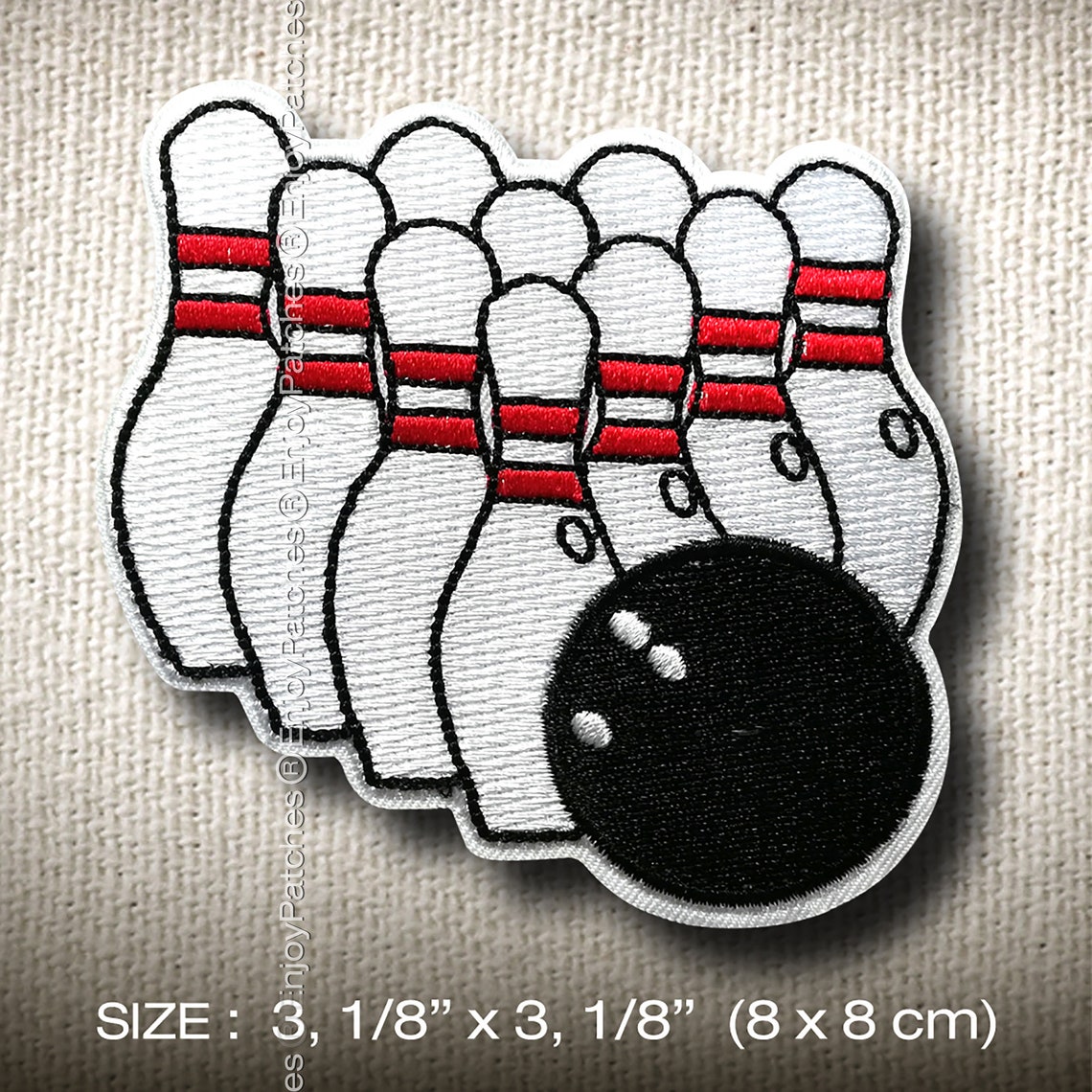 Bowling Ball & Pins Ironon Patch DIY Embroidery Sport Ball Etsy
