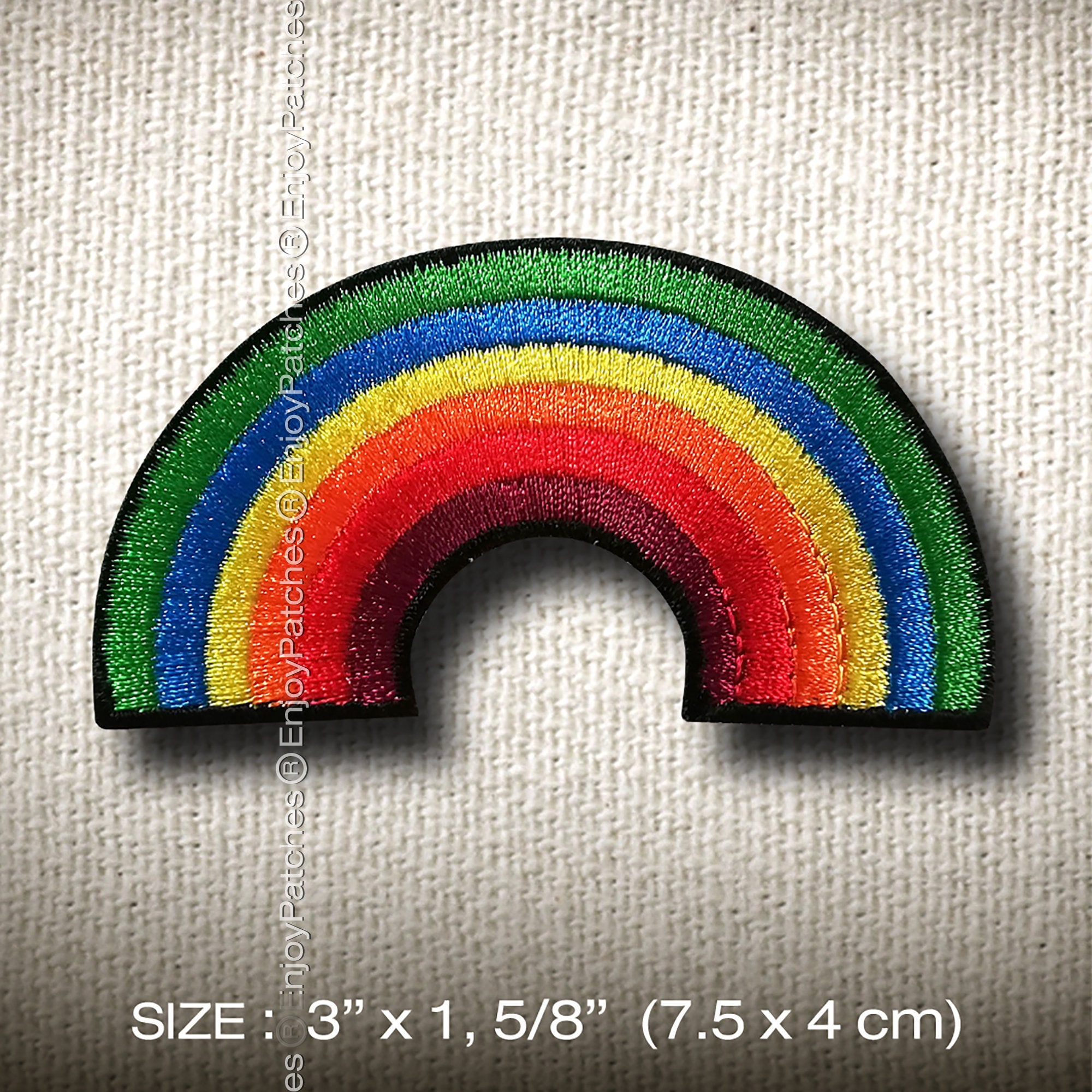 Rainbow Iron-On Patch Colorful Applique Fancy Badge Pop | Etsy
