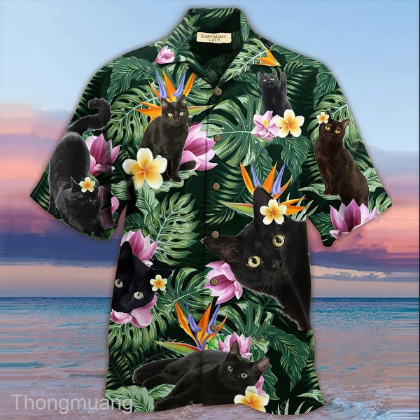 Cat Hawaiian Shirt Etsy