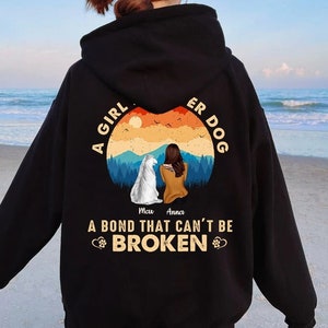 A Girl And Her Dog A Bond That Can't Be Broken Shirt, Personalized Dog Mom Shirt, Dog Day Gift, Dog Mom Customizable, Best Friend Forever