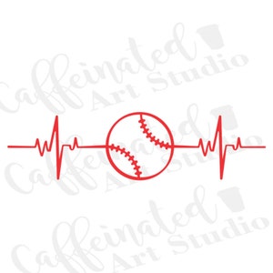 Baseball heart beat svg / Baseball laces svg / Baseball svg / digital download