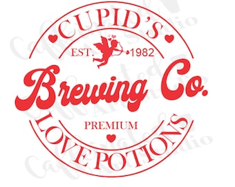 Cupid's brewing co svg / Cupid's Brewing company svg / retro valentine svg / Valentine svg / valentines day svg / digital download