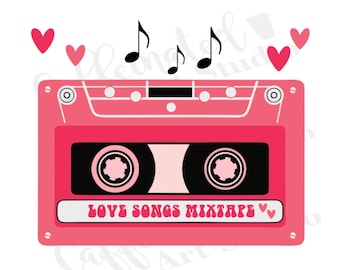 love songs mixtape svg / mixtape svg / valentine svg / cassette svg / digital download