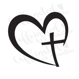 Cross svg / cross heart svg / heart cross svg / digital download